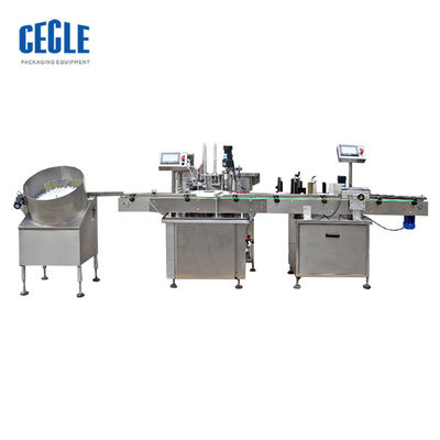 máquina de enchimento automática completa do líquido do álcool de 4 cabeças, máquina tampando, máquina de etiquetas